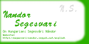 nandor segesvari business card