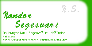 nandor segesvari business card